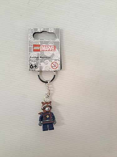 LEGO Marvel Superheroes Rocket Raccoon Minifigure Keyring 854296, Brown, Small