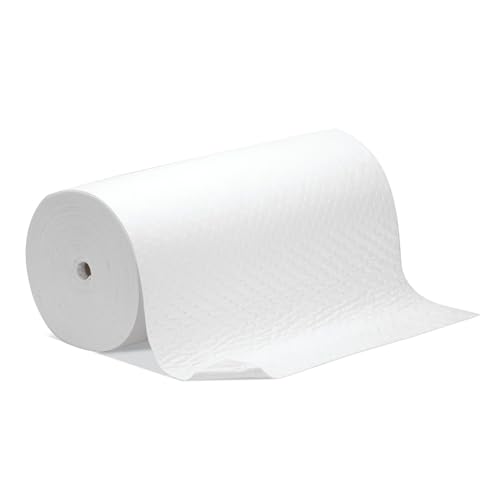 Image of PIG Oil-Only Poly Backed Absorbent Mat Roll | Absorbs up to 35.31 gallons per roll | Heavyweight | 31 inch W x 131.75' L | 50 Pads per roll | PM50825