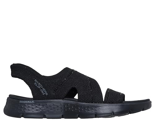 Skechers Women's GO Walk Flex Sandal Clog, Black/Black, US 8