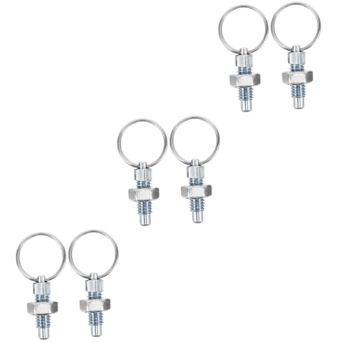 SOLUSTRE 6pcs Locking Spring Plunger Latch for Trailer Gate Stainless Steel Retractable Pull Ring