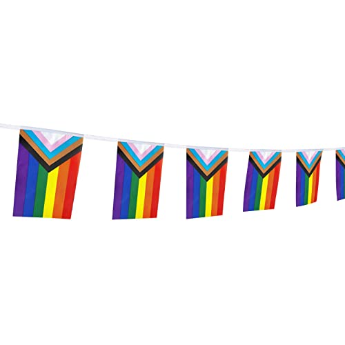 Progress Rainbow Pride Flag,100Feet/76Pcs Rainbow Festival Decoration Pennant Flags Banner,Party Decorations Supplies For Decoration,Rainbow Holiday Decoration. #TOP3