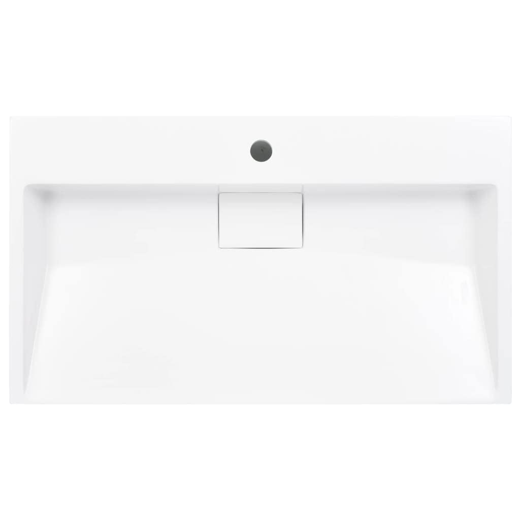 Lavabo de Resina Mineral para Baño o Aseo, Diseño Elegante y Atemporal, Fácil de Limpiar, Ideal como Lavabo Colgante o sobre Mueble, Incluye Materiales de Montaje
