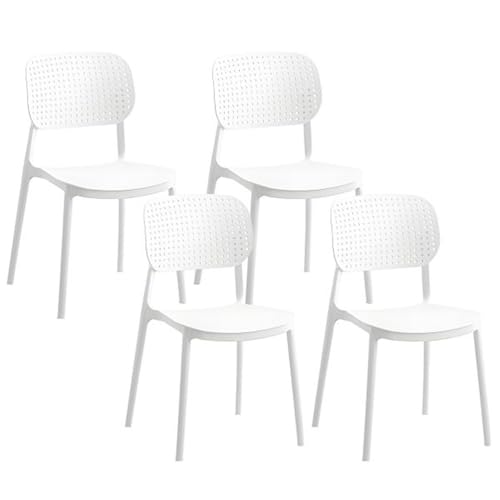 Image of Dream Furnishing - Set of 8 Stackable Dinning Chairs for Home Cafe Office Hotel for Indoor and Outdoor Patio (White Set of 8)