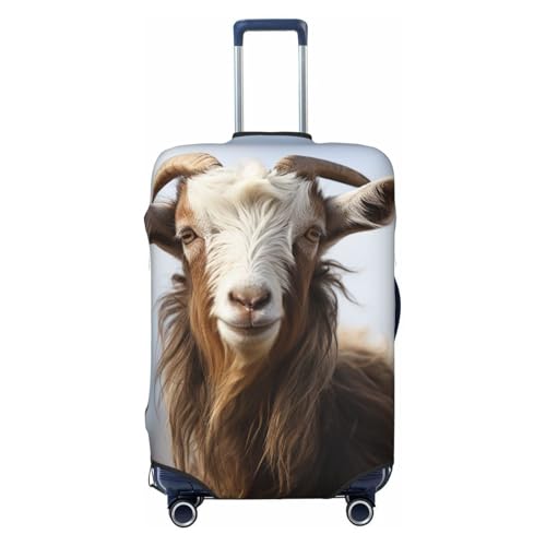 QSMBNET Travel Luggage Cover Animal Goat Spandex Suitcase Protector Washable Baggage Covers Fashion Elastic Scratch-Resistant Luggage Cover Protector Fits 18-32 Inch Luggage