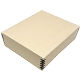Lineco Museum Archival Storage Box, 8.75x10.75x3 in. Drop Front Design. Acid-Free with Metal Edge. Organize Photos, Pictures, Prints, Documents, Crafts, DIY. Tan, 1 Pack