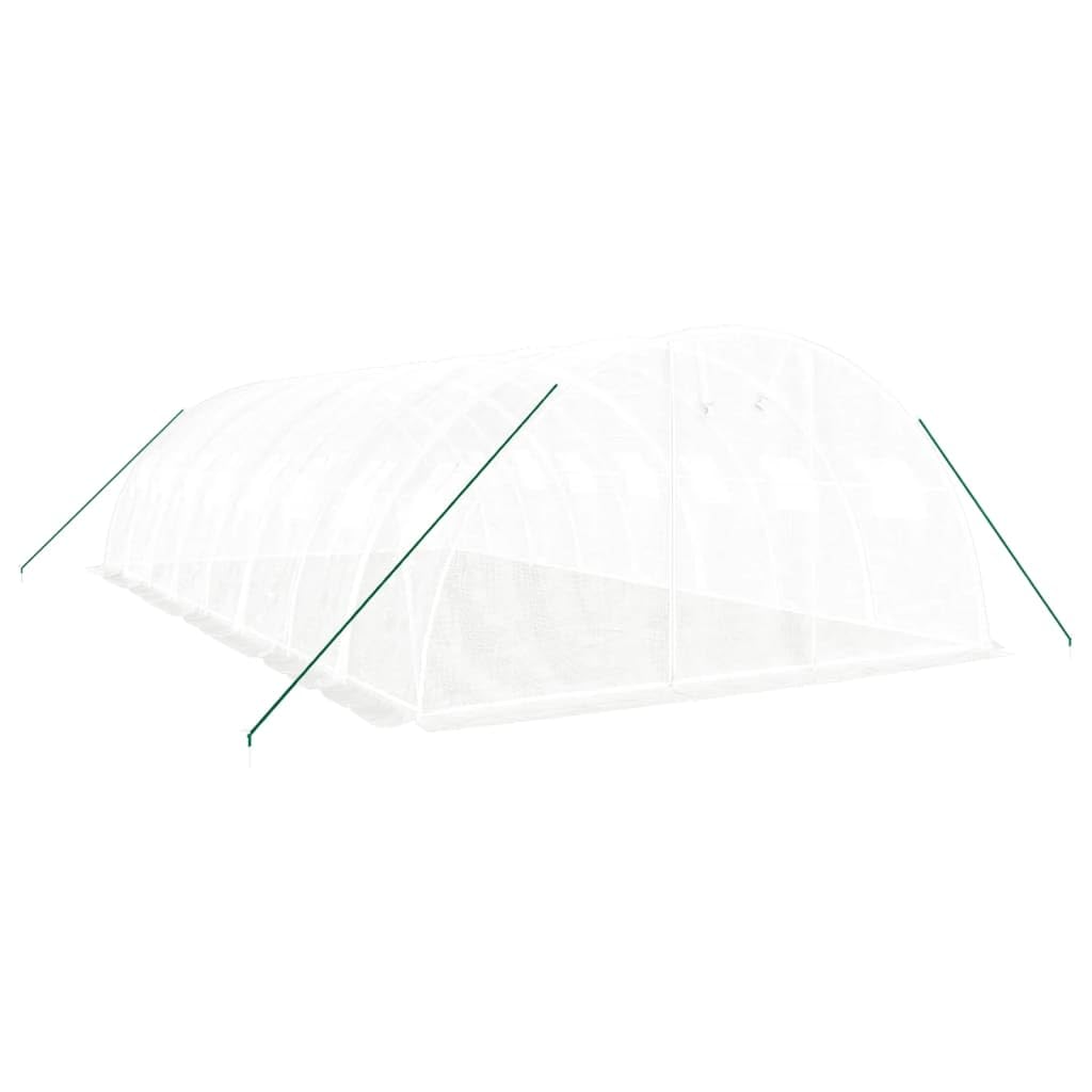 Homgoday Invernadero con Estructura de Acero Blanco 32 m² 8x4x2 m, Invernadero Caseta Jardín Terraza Plantas Semilla Cultivo Huerto Verduras Cubierta Casero