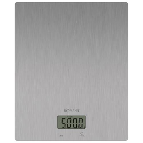 Bomann® Balance de cuisine numérique KW 6086 CB - Avec indication des tasses - Idéale pour les recettes tendance - Extra plate - Fonction tare - Acier...