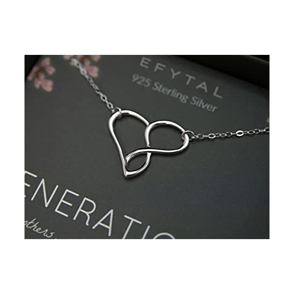 EFYTAL Mothers Day Grandma Gifts, 925 Sterling Silver Infinity Heart Necklace for Grandmother/Mother/Daughter/Granddaughter, Mom Necklaces for Women, Birthday Gift, Mother's Day Jewelry