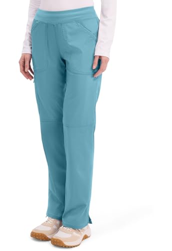 Image of Cherokee Women Scrub Pant with Straight Leg Pull-on Pant Medical Bottom with 4 Pocket & 2-Way Stretch Fabric - WW110 | 2-way Stretch Fabric, Pull-on Medical Bottom, Comfort Waistband, Knit Waist, Easy Care, Built For Healthcare Professionals