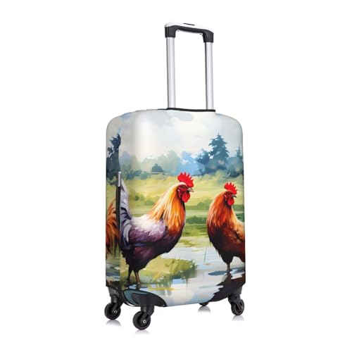 Pretty Rooster Travel Luggage Cover for Suitcase Anti-Scratch Fashion Suitcase Protector Washable Elastic Baggage Covers Fits 18-21 Inch Luggage for Travel Beach Holiday2