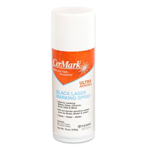 CerMark Ultra Aerosol Spray for Black Laser Marking. Great for Stainless Glass Slate Metal & Ceramic. (12oz) (1)