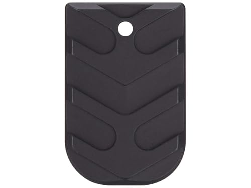 NDZ Performance Magazine Base Plate for Glock 19 17 22 23 27 34 45 Gen 5 in 9mm, .40, Textured Anodized Aluminum with Aspis Cut, Made in The USA - Black