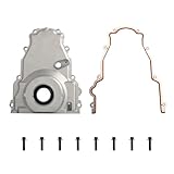 WULAZMU LS Front Timing Cover with w/Crank Gasket and Bolts Set Compatible with LS2 LS3 Gen 4 LSx 4.8L 5.3L 6.0L 6.2L, Cast Aluminum, 12633906, 12600326