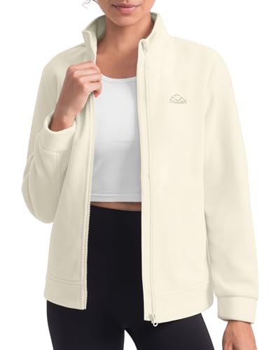 Rdruko Women's Polar Fleece Jacket Lightweight Warm Full Zip Long-Sleeve Outdoor Recreation Coat with Zipper Pockets2