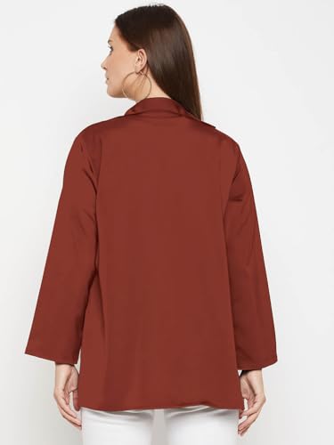 Image of Women's Jacket (Solid Maroon Crepe Jacket with & Full Sleeve)