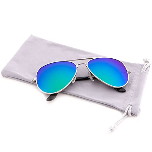 Creamily Kids Aviator Sunglasses For Boys Girls Children Toddler Age 2-9 Kids Sunglasses Polarized Uv Protection (Green Flash)… #TOP2