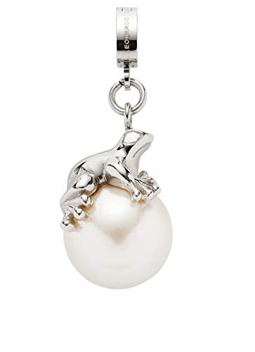 Jewels by Leonardo DARLIN'S Damen-Anhänger Agada, Edelstahl mit weißer Imitations-Perle, Clip & Mix System, Größe (B/H/T): 14/35/14 mm, 016858