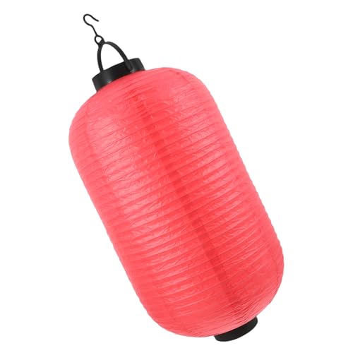 BAZEITFLOW Farolillo de Papel Japonés Plegable Rojo 19.5x32 Cm Luz LED Cálida, Linterna Tradicional Reutilizable para Decoración Interior y Exterior en Fiestas, Festival de Primavera