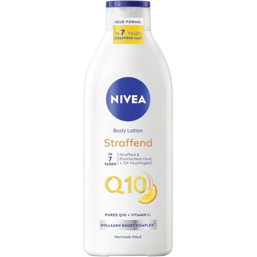 NIVEA Body Lotion Q10 Straffend + Vitamin C, Body Milk für straffere Haut & verbesserte Elastizität in 7 Tagen, Körpercreme mit purem Q10 und Vitamin C (400 ml)