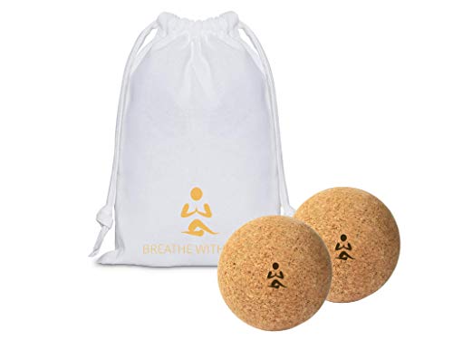 2 x Breathe with MGGI Massage Ball aus Kork 5 cm- Triggerpunkt KORKBALL Massage Roller