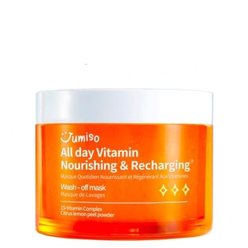 JUMISO All Day Vitamin Serum, Brightening & Balancing Facial Serum, Vitamin C, A, B, D, E , Serum with Vitamin, Korean Skincare, Skin brightening, soothing, Vegan serum, Vitamin tree extract 86.14%, Niacinamide 20,000ppm,1.01 fl oz (serum) (Washoff Mask)