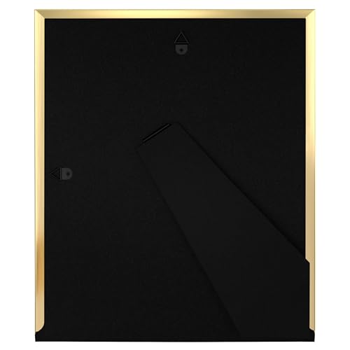 Image of eletecpro 8x10 Enamel Picture Frame with Real Glass Cover, Cute Photo Frame with Gold Metal Edge, Horizontal and Vertical Display Pictures 8 by 10 for Tabletop and Wall Decor, Pink, 1 Pack