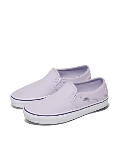Vans Vans Women's Asher Slip-On Shoe | Comfortable Sneakers for Walking, Fashion & Everyday Wear, Mono Embroidery Lilac Mist, 7.5