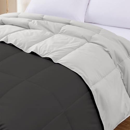 Image of Modern Threads Down Alternative Reversible Comforter Dark Gray /Gray Queen