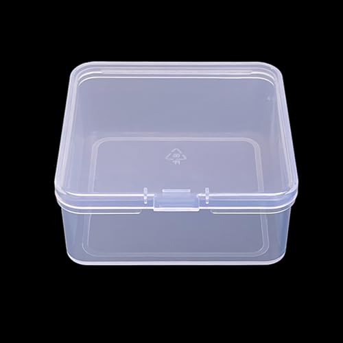 Image of 12 Pack Clear Square Plastic Beads Storage Containers Box (2.67 x 2.67 x 1.18 Inch), Square Bead Organizers for Small items, Crafts, Beads, Coins, Jewelry and Business Cards