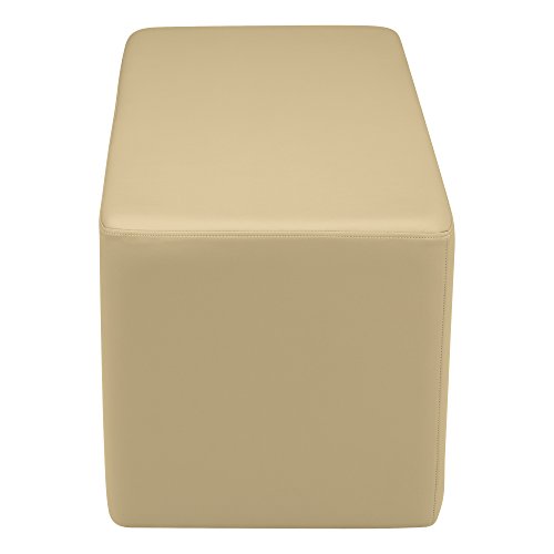 Image of Sprogs 18 inch H Structured Rectangle Stool -Flexible Modular Collaborative Soft Seating for Office, Home, Lounge and School Classrooms with Durable Frame - Sand (SPG-1011N-SD-A)