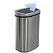 BestOffice | 13 Gallon Trash Can with Lid | Automatic Touchless Garbage Can | Odor Control | Modern Oval Design | Easy to Clean | Stainless Steel | Fits Any Kitchen, Bathroom, Office or Home