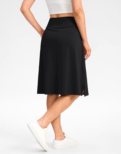 Viodia 25" Knee Length Long Skorts for Women with Pockets Dressy Casual Midi Skort Summer Travel Modest Skirts2