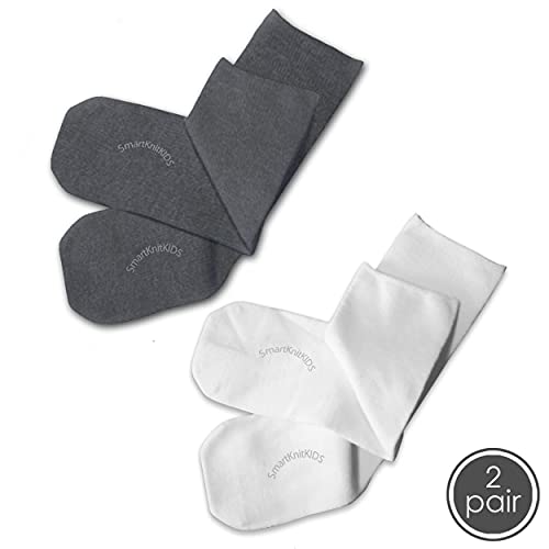 Seamless Sensitivity Socks - 2 Pack (Charcoal & White, Medium)2