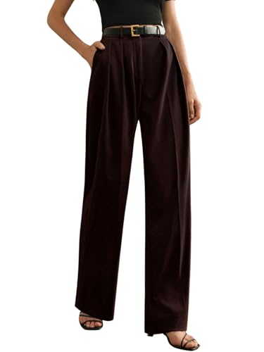 Image of GRECIILOOKS Trousers for Woman | Womens High Rise High Waist Flared Korean Style | Formal Pant for Women Office Wear| Track Pants for Womans Elegant for College & Events (Available in Plus Size)