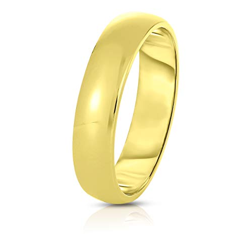 Floreo 14k Yellow Gold 6mm Lite Comfort Fit Wedding Band, Sizes 6-12
