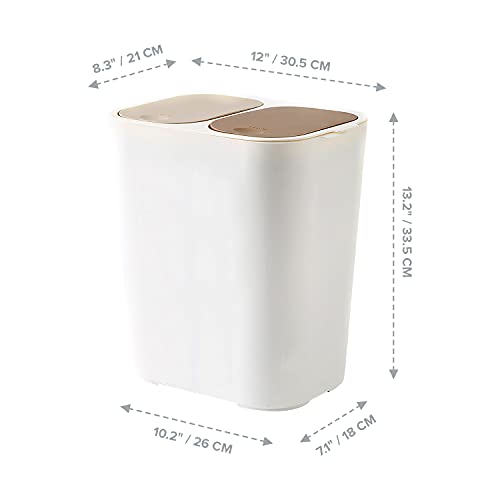 Caneca de basura doble con compartimentos, estilo nórdico, 10 gal miniatura 2