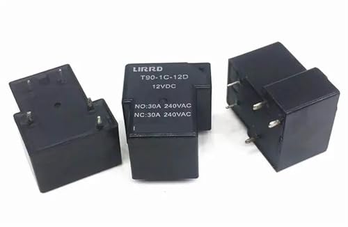 Relé de 5 pines T90-1C-12D JIXING LIRRD de 12V y 30A para circuitos electrónicos
