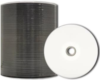 MediaPro Blank DVD - Professional Grade White Inkjet Hub Printable 4.7GB 16x DVD-R - 100 Pack (White)