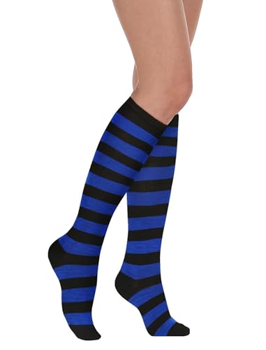 Image of Striped Knee High Socks for Women Outdoor Sport Athletic Stripe Casual Tube Socks