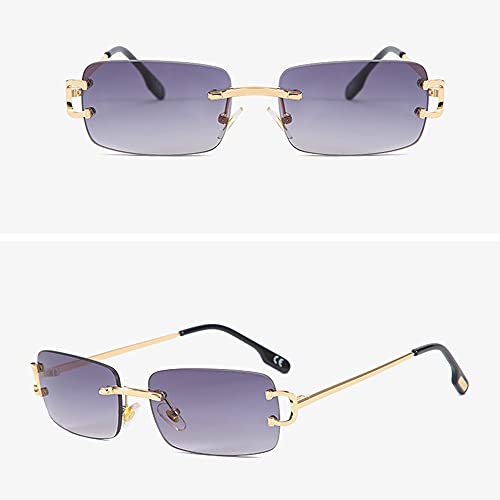 kachawoo Rimless Rectangular Sunglasses for Men Metal Small Ladies Vintage UV400 Summer3