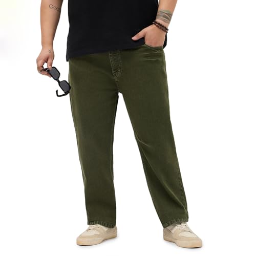 Image of Urbano Plus Men's Regular Fit Heavy Washed Denim Jeans Stretchable