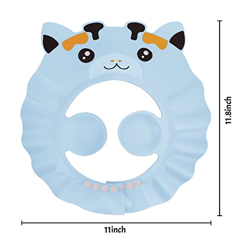 Image of Baby Shower Cap Toddler Bath Hat Adjustable Shampoo Cap Waterproof Bath Cap with Ear Protection Safe Shower Visor Soft EVA Washing Hair Shield Hat for Infants Kids Children Boys Girls 6 Months-6 Years