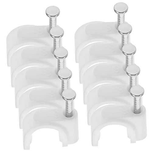 SEWACC 500pcs Nail Cable Clips Round Wire Clips for Tv Ethernet Strong Adhesive Easy Installation Durable Cable Management for Home Office