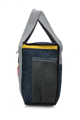 Image of Sfane Blue Insulated Navy Blue 9.50 inches Lunch Bag - Compact, Easy Wash, Smooth Zipper & Lightweight - Tote Bag & Container, Tiffin Bag for Men, Women, Adults (1000 Milliliter)