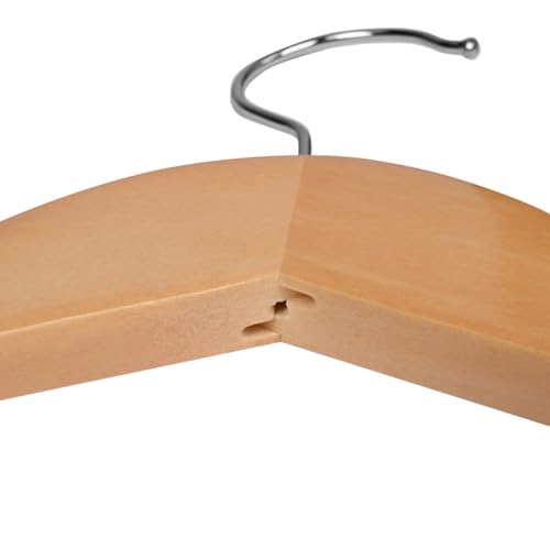 Miniatura 6 de Pack 20 Perchas Para Ropa De Madera Natural Con Muescas Antideslizantes Y Gancho Giratorio Perchas Resistentes Para Camisas, Chaquetas, Trajes Y Abrigos Organizador De Armario Robusto Y Elegante