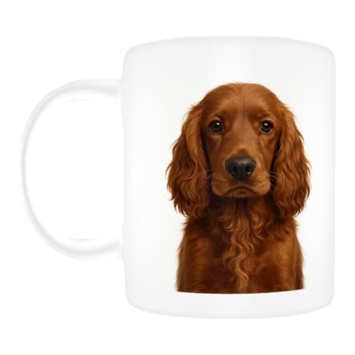 WOA Words of art Brown Cocker Spaniel Mug – 340ml 11oz Ceramic Dog Lover Gift – Cute Spaniel Coffee & Tea Cup for Pet Owners & Animal Fans