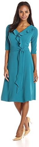 Maya Brooke Women's Ruffle Dress with Tie