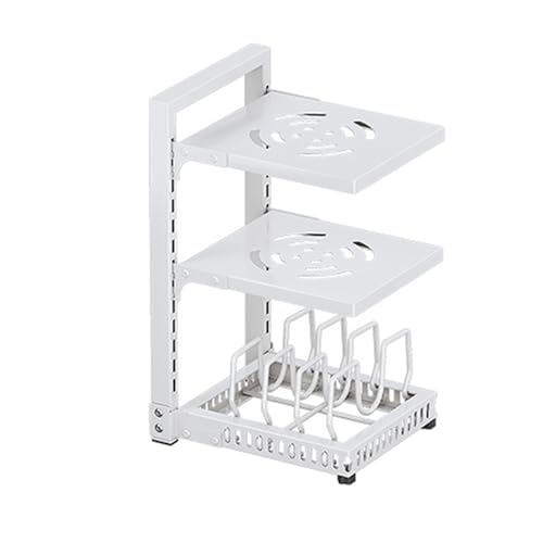 SCREENKART Organizador de ollas y sartenes para gabinete, 2/3/4 Niveles Estanteria Bajo Fregadero, Altura de Capa Ajustable y Almohadillas para los pies, Puede Colocar En Armarios/Esquinas/Mesas