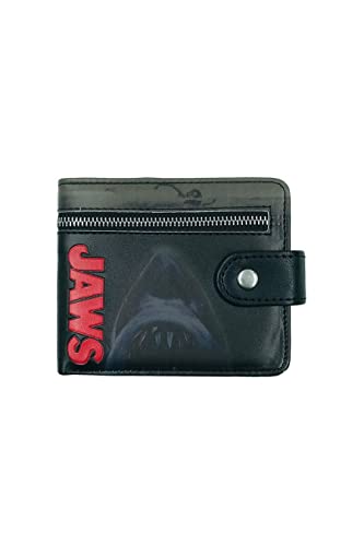 Jaws Shark Attack Zip Detail Wallet, Black
