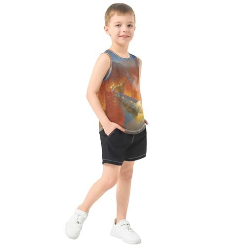 Fall Fantasy Trip Boys Tshirts Tank Tops Sleeveless Kids Vest Kids Shirts for Travel Volleyball Running Cycling 3T4
